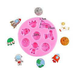 Ярко-Розовый Силиконовые формы для показа, формы для литья смолы, инструменты для производства глиняных ремесел, плоско-круглые, ярко-розовый, 90x11 мм