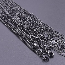 Черный 2.2мм 304 ожерелья из витой цепи из нержавеющей стали, чёрные