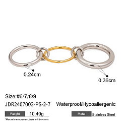 Золотой & Цвет Нержавеющей Стали 304 палец кольца из нержавеющей стали, золотые и нержавеющая сталь цвет, размер США 8 (18.1 мм)