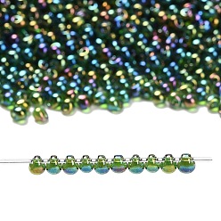 (DP288) Transparent Olive Green AB Миюки 3.4мм капельные бусины, японский бисер, прозрачные цвета AB, (dp288) прозрачный оливково-зеленый ab, 3.4x3 мм, отверстие : 0.65 мм, Около 180 шт / 10 г
