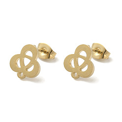 Золотой Ионное покрытие (ip) 304 детали серьги-гвоздики из нержавеющей стали, цветок, золотые, 11.5x9 мм, отверстие : 1.2 мм, штифты : 11x0.7 мм