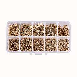 Antique Golden Tibetan Style Alloy Spacer Beads, Mixed Shapes, Antique Golden, 13.5x7x3cm, about 500pcs/set