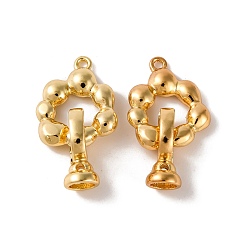 Настоящее золото 18K Латунь раз по сравнению с застежками, без кадмия, без никеля и без свинца, цветок, реальный 18 k позолоченный, 29 мм, отверстие : 3.9 мм