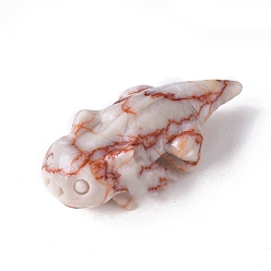 Яшма с Красной Линией Украшения из яшмы из натуральной красной линии, для украшения дома, рыба, 47x22 мм