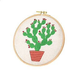 Other Plants Plants Pattern Embroidery Kits, Including Embroidery Cloth & Thread, Needle, Instruction Sheet, 275x275mm