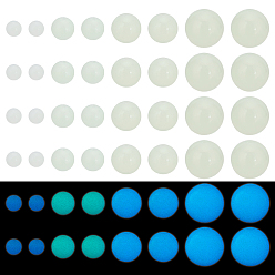 Белый Дым 4 нити 4 стили синтетические светящиеся каменные бусины нити, круглые, светится в темноте, серый, 4~10 мм, отверстие : 0.7~1 мм, около 39~100 шт / нитка, 14.37~15.37'' (36.5~39 см)