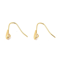 Real 14K Gold Plated Brass Earring Hook, with Vertical Loop, Shell Shape, Real 14K Gold Plated, 18x19x5mm, Hole: 2mm, 19 Gauge, Pin: 0.9mm