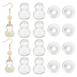 Круглые Прозрачные стеклянные бутылки для контейнеров для бусин, без крышки, круглые, 2.1x1.6 см