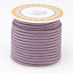 Средний Фиолетовый Плетеные шнуры полиэфира, круглые, средне фиолетовый, 3 мм, около 8.74 ярдов (8 м) / рулон