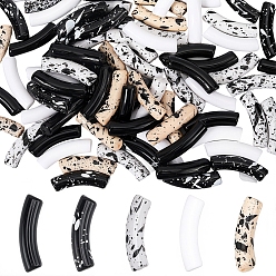 (52) Непрозрачная лаванда 100шт 5 стили непрозрачные акриловые бусины, окрашенные распылением, трубка, разноцветные, 32x9.5~10x8 мм, отверстие : 1.8 мм, 20 шт / стиль