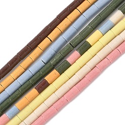 (52) Непрозрачная лаванда Нити бусин из искусственного камня лавы ручной работы, колонка, яркие глазированный фарфор, разноцветные, 4.5x2.5 мм, отверстие : 0.7 мм, около 85 шт / нитка, 14.96~15.16'' (38~38.5 см)