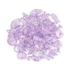 Средняя Орхидея Прозрачные акриловые бусины с океанской тематикой, разнообразные, средне орхидеи, 10~15x5.5~12x4 мм, отверстие : 1.5 мм, Около 2083 шт / 500 г