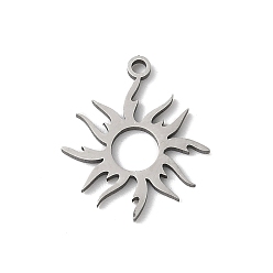 Нержавеющая Сталь Цвет 201 подвески из нержавеющей стали, солнечные чары, лазерная резка, анти-тускнение, цвет нержавеющей стали, 16x13.5x1 мм, отверстие : 1.2 мм