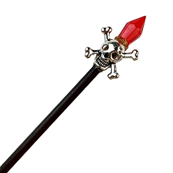 Skull Деревянная палочка для волос, с алюминиевыми и пластиковыми выводами, аксессуары для волос, череп, 185 мм