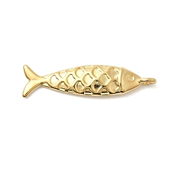 Настоящее золото 18K 304 подвески из нержавеющей стали, рыбы прелести, золотые, 49.5x12x5 мм, отверстие : 3 мм