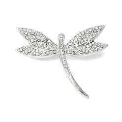 Прозрачный Броши из сплава стрекоз для одежды рюкзака, прозрачные, 48.5x59.5 мм