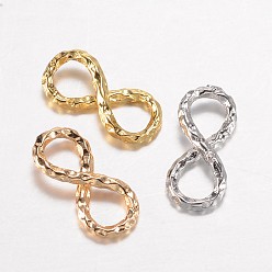Mixed Color Brass Links connectors, Infinity, Mixed Color, 15x7x3mm, Hole: 4x5mm