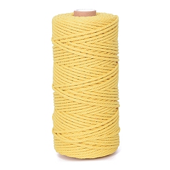 Светло-хаки 100М круглый хлопковый плетеный шнур, для вышивки кисточками ручной работы своими руками, светлый хаки, 3 мм, около 109.36 ярдов (100 м) / рулон