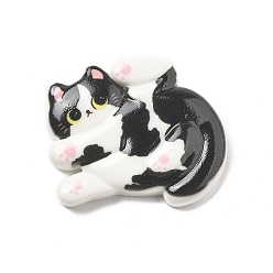 Черный Непрозрачные кабошоны из смолы, кошка, чёрные, 29x34x5 мм