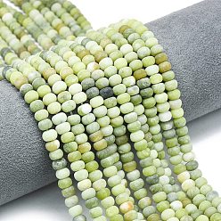 Chinese Jade Природные китайский нефрит бисер пряди, матовые, рондель, 6x4 мм, отверстие : 1 мм, около 93~96 шт / нитка, 14.57''~14.76'' (37~37.5 см)