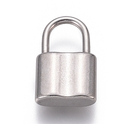 Нержавеющая Сталь Цвет Устойчивые к потускнению 304 подвески из нержавеющей стали, замок навесной, цвет нержавеющей стали, 17x10x4 мм, отверстие : 5.5x6.5 мм