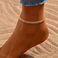Золотой Браслеты на ногу из сплава Богемия с витой цепочкой и кисточкой для женщин, золотые, 8-5/8 дюйм (220 мм)