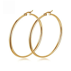 Golden Edelstahl Creolen, Ringform, golden, 20 mm