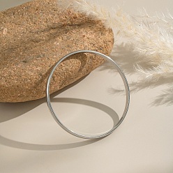 Нержавеющая Сталь Цвет Минималистичные 304 простые браслеты из нержавеющей стали для женщин, цвет нержавеющей стали, внутренний диаметр: 2-1/2 дюйм (6.5 см)