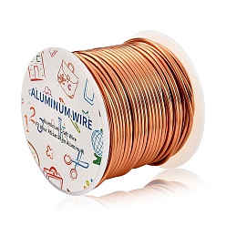 Rose Gold Round Aluminum Wire, for Jewelry Making, Rose Gold, 12 Gauge, 2mm, about 30m/roll