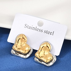Сердце 304 из нержавеющей стали серьги, золотые и нержавеющая сталь цвет, сердце, 21.5x24.5 мм