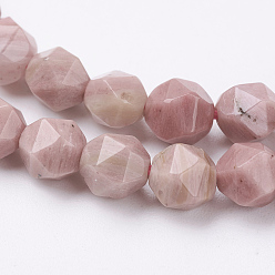 Rhodonite Natural Rhodonite Beads Strands, Faceted, Round, 6x5mm, Hole: 0.8mm, about 68pcs/strand, 15.3 inch(39cm)