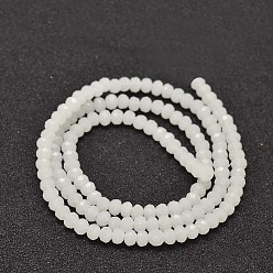 WhiteSmoke Faceted Rondelle Glass Beads Strands, WhiteSmoke, 4x3mm, Hole: 1mm, about 127~135pcs/strand, 17.8 inch