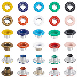 (52) Непрозрачная лаванда 200 наборы 10 цвета железные люверсы люверсы фурнитура, с шайбами, сменный пакет для ремонта сумки, разноцветные, 8x4 мм, внутренний диаметр: 5 мм, 20 шт / комплект