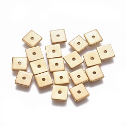 Золотой Ионное покрытие (ip) 304 распорные втулки из нержавеющей стали, квадратный, золотые, 6x6x0.8 мм, отверстие : 1.2 мм