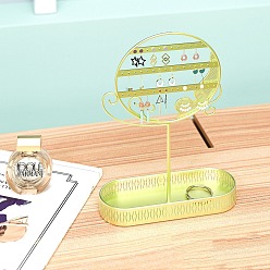 Золотистый Железная стойка для хранения сережек, держатель для ожерелий, подставки для хранения ювелирных изделий, золотые, 24.5x9x31 см