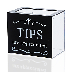 Черный Акриловые коробки для хранения пожертвований, банка предложений, прямоугольные, чёрные, 15.4x10x13.6 см