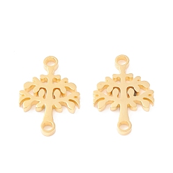 Настоящее золото 18K 201 ссылки нержавеющей стали, ручная полировка, дерево, вакуумное покрытие pvd, реальный 18 k позолоченный, 16x11x1.5 мм, отверстие : 1.6 мм