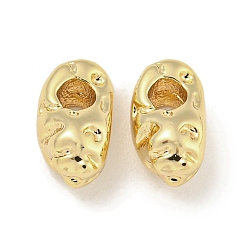 Настоящее золото 18K Фактурные подвески из латуни, без кадмия, без никеля и без свинца, овальные, реальный 18 k позолоченный, 7x3.5x4 мм, отверстие : 1.9 мм