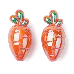 Оранжевый Uv акриловые покрытия бусины, морковь, оранжевые, 34x16 мм, отверстие : 3 мм