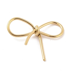 Настоящее золото 18K Ионное покрытие (ip) 304 подвески из нержавеющей стали, бантом, реальный 18 k позолоченный, 30.5x37.5x7.5 мм, отверстие: 10x14.5 мм