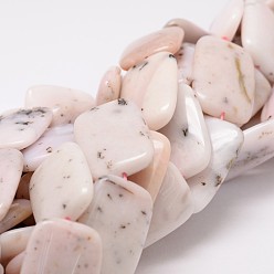 Pink Opal Rectangle Natural Pink Opal Beads Strands, 20x30x6mm, Hole: 1mm, about 13pcs/strand, 15.75 inch
