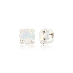 01000 White Opal Preciosa® maxima crystal в пришивной чашке, чешский хрусталь, с настройками латуни, 719 35 012 шатон (круглый), серебряные, 01000 белый опал, ss 12 (3~3.2 мм)