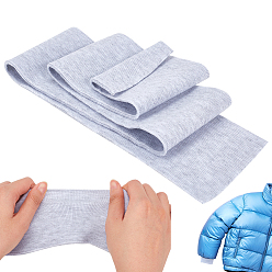 Светло-серый Полиэстеровая резинка для манжет, отделка воротника выреза горловины пояса, трикотажный подол, стеганая ткань, светло-серый, 800~850x70~75x1.5 мм