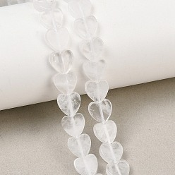 Хрусталь Нити бусин из натурального кварцевого кристалла горного хрусталя, плоские сердца, 8~8.5x8~8.5x2.5 мм, отверстие : 0.6 мм, около 50 шт / нитка, 14.88'' (37.8 см) ~ 15.12'' (38.4 см)