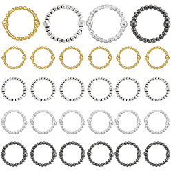 Color mezclado 100 piezas 4 marco de cuentas de aleación de colores, anillo redondo, color mezclado, 11~14.5x11.5~14x3 mm, agujero: 1~1.5 mm, 25 piezas / color