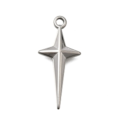 Нержавеющая Сталь Цвет 304 подвески из нержавеющей стали, звезда, цвет нержавеющей стали, 25x11x2.5 мм, отверстие : 1.6 мм