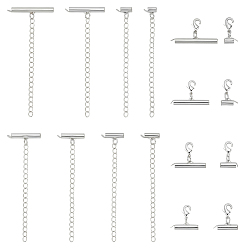 Серебро 32шт 8 стиль латунный конец с цепочкой, серебряные, 20~90 мм, 4 шт / стиль