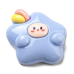 Звезда Мультяшные непрозрачные кабошоны из смолы, для изготовления ювелирных изделий, звезда, 25.5x27x8 мм