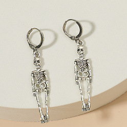 Античное Серебро Серьги-кольца из сплава скелетов, античное серебро, 51x9 мм
