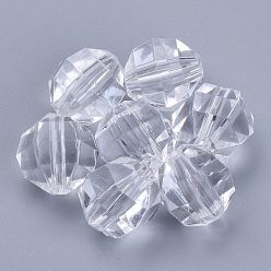 Clear Transparent Acrylic Beads, Faceted, Round, Clear, 10x10mm, Hole: 1.8mm, about 940pcs/500g
